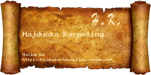 Hajduska Karmelina névjegykártya